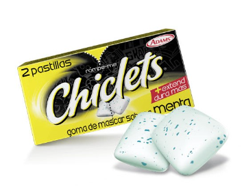 CHICLETS 2.8 G MENTA 2 PASTILLAS